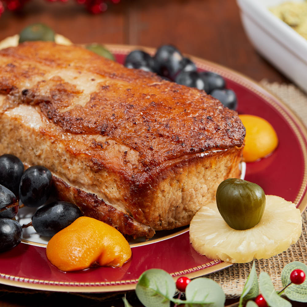 Lombo com Farofas e Frutas und/aprox 2,5kg - R$ 145,00/kg